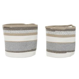 Cesta Boho DKD Home Decor Gris Natural 40 x 40 x 40 cm Set de 2 Precio: 57.88999975. SKU: S3028812