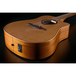LAG Guitarra Acústica Hyvibe H2 Dreadnought Cutaway Electroacústica Tapa Maciza Cedro con Electrónica HyVibe H2