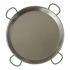 La Dehesa Paellera Pulida 80 cm 40 Raciones, Acero Pulido, 4 Asas, Apto para Gas y Leña