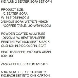 DKD Home Decor Sofa Terraza y Jardín Marron Gris 80 x 70 x 225 cm Set 4