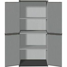 Tood Armario Alto de Resina con 3 Estantes y 2 Puertas, Gris, 68x39.5x168 cm Precio: 102.50000024. SKU: B179SMPGJ2