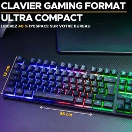 The G-Lab THE3760162067897 Teclado para juegos KEYZ CESIUM TKL Inalámbrico AZERTY Negro