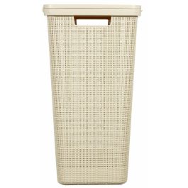 Curver Cofre de Lavandería Yute 58 L - Beige para Ropa Sucia y Almacenamiento del Hogar