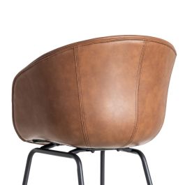 Silla Marrón Metal / Simil Piel 59 X 50,50 X 81,50 cm