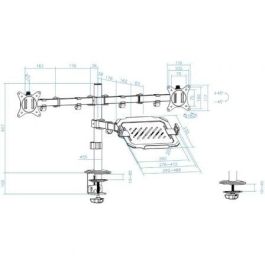 Soporte de Mesa para 2 Monitores y 1 Portátil TooQ DB1202TN-B/ Giratorio/ Inclinable/ hasta 9kg Soporte de Mesa para 2 Monitores y 1 Portátil TooQ DB1202TN-B/ Giratorio/ Inclinable/ hasta 9kg