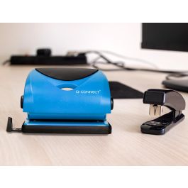 Taladrador Q-Connect Kf02155 Azul Abertura 2 mm Capacidad 20 Hojas