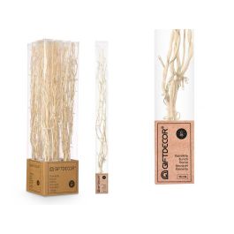 Giftdecor Ramillete Varas Natural 30 LED 90 cm - Iluminación Decorativa de Madera de Sauce (Set de 12)