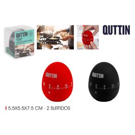 Quttin Temporizador de Cocina con Alarma Mecánica, 6 x 6 x 7.5 cm, 85 g (12 Unidades)