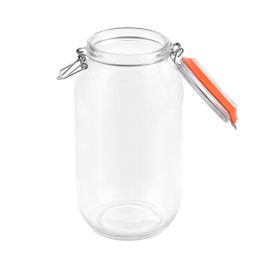 La Mediterranea Tarro Hermético de Vidrio con Cierre Clip, 2000 ml (6 Unidades)