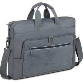 Rivacase Maletín 7531 Grey ECO Bag 16" Alpendorf, Poliéster RPET Ecológico, Compartimento Portátil Acolchado, Bolsillo Frontal con Cremallera