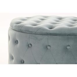 DKD Home Decor Reposapiés Glam Verde 70 x 42 x 70 cm Set de 2 Poliester MDF Capitone