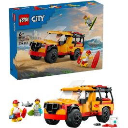 LEGO 60453 Furgoneta de Rescate del Socorrista City: Set de Construcción con 2 Minifiguras, Tiburón y Accesorios de Playa para Niños +6 años