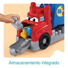 Mega Bloks Camión de Carreras y Construcción para Bebés con 2 Coches, +12 Meses