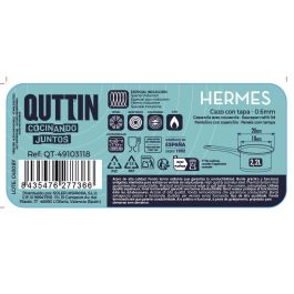 Cazo Hermes 18 cm (2.2L) Acero Inoxidable con Tapa - Inde (8 Unidades) Cazo Hermes 18 cm (2.2L) Acero Inoxidable con Tapa - Inde (8 Unidades)