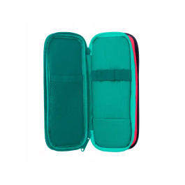 Liderpapel Estuche Portatodo Funky 3 Cremalleras Aperturas Laterales Azul Rojo Verde 220x100x65 mm