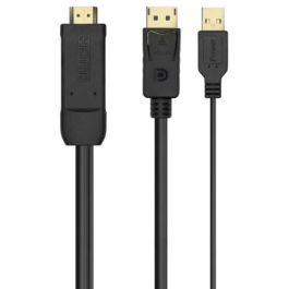 AISENS - CABLE CONVERSOR ACTIVO HDMI 2.0 + USB ALIM. A DISPLAYPORT V1.2, HDMI/M-USB/M-DP/M, NEGRO, 1.8M Precio: 18.79000046. SKU: B12XSKQ9XF