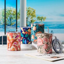 Cook Concept Mug de Metal Floral 420 ml - Taza de Acero Inoxidable