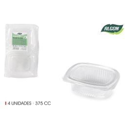 Algon Set de 4 Envases Contenedores Ovalados con Tapa Bisagra de Polipropileno (PP) 375 - Medidas: 14 x 12,5 x 4 cm (12 Unidades) Precio: 8.49999953. SKU: B1CFGGCW52