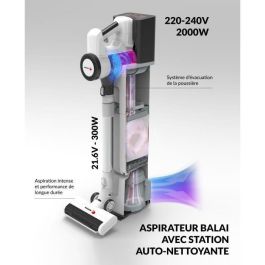 Aspirador escoba inalámbrico 2 en 1 - FAGOR FG6415 - 300W - Con base autolimpiante - Tubo flexible - 3 velocidades - Autonomía 60 min