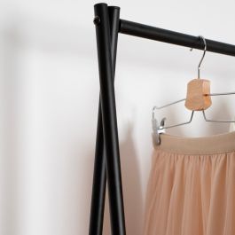 Vinthera Perchero Moa con Dos Baldas de Acero y Madera Blanco 40.5x80x160 cm