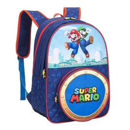 Super Mario Mochila Escolar Infantil con Bolsillo Frontal Redondo, Interior Forrado y Personalizado, 28x23x10 cm, Edad 7+ años Super Mario Mochila Escolar Infantil con Bolsillo Frontal Redondo, Interior Forrado y Personalizado, 28x23x10 cm, Edad 7+ años