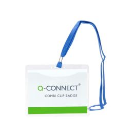 Identificador Q-Connect Con Cordon Plano Azul A6 154x127 mm Apertura Superior 25 unidades