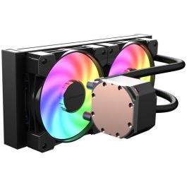 LC-Power LC-CC-240-B-ARGB Cooler All-in-One de Líquido para Procesador, 2 Ventiladores 12 cm, Iluminación ARGB, Negro