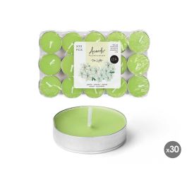 Acorde: Set de 30 Velas Tea Light Jazmín, 3 horas, 19 x 2.7 x 11.2 cm, Verde, Cera (24 Unidades)