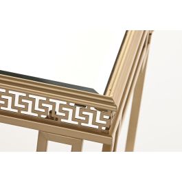 DKD Home Decor Mesa Centro Oriental de Metal y Espejo Dorado 44x85x48 cm