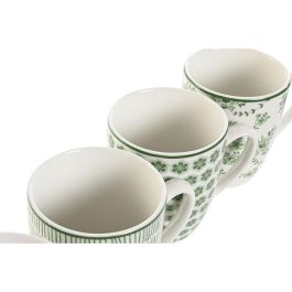 Mug Shabby DKD Home Decor Verde Blanco 9 x 10.5 x 12 cm Set de 4