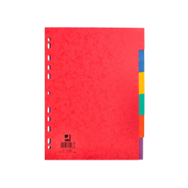 Q-connect Separador Cartulina Brillo Juego de 6 Separadores DIN A4 Multitaladro