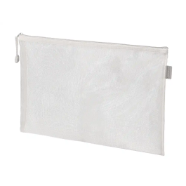 Liderpapel Bolsa Zipper Bag de Poliéster Transpirable Multiusos DIN A4 Blanco