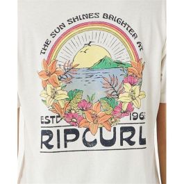 Camiseta de Manga Corta Mujer Rip Curl Brighter Sun Relaxed Blanco