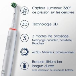 Cepillo de dientes eléctrico ORAL-B Pro 3 - 80719288 - blanco - inalámbrico