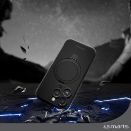 4Smarts Defend Case Carcasa Rígida Negra para Apple iPhone 15 Plus con Soporte y MagSafe, Protección contra Caídas