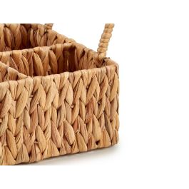 Giftdecor Organizador Rectangular de Paja con 3 Huecos Marrón 30.5x20x16 cm (Set de 12)