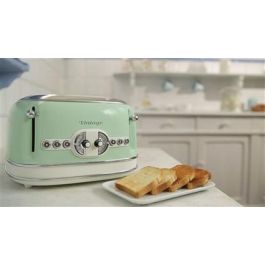 Ariete 156/04 Tostador 4 Ranuras Verde con Rueda Selectora de 6 Niveles y Bandeja Recogemigas