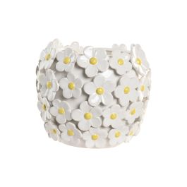 DKD Home Decor Jarrón Shabby Blanco Amarillo Margaritas Cerámica 21 x 18 x 21 cm Precio: 33.7900002. SKU: B172BKBCFQ