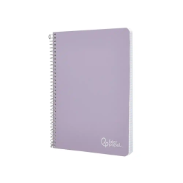 Liderpapel Cuaderno espiral A5 tapa dura 80h 90gr cuadro 4mm con margen color violeta