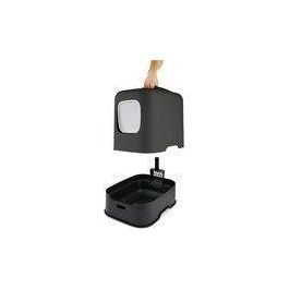 Biala Arenero para Gatos Ecológico Plástico Reciclado Filtro Carbón Anti-Olor Puerta Magnética Cierre Rápido Pala Incluida Negro