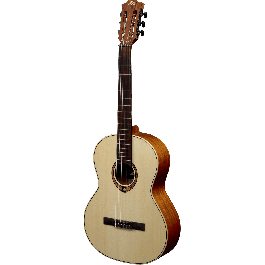 LAG Occitania 88 Guitarra Clásica 4/4 con Tapa de Abeto Engelmann Macizo, Fondo y Aros de Khaya, Acabado Brillante