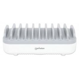 MANHATTAN Estación de Carga USB 10 Puertos 120W Blanco/Gris
