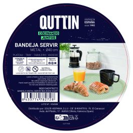Bandeja de metal para servir redonda 40 cm - Quttin por Inde (12 Unidades) Bandeja de metal para servir redonda 40 cm - Quttin por Inde (12 Unidades)