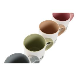 DKD Home Decor Taza Mug Porcelana New Bone Shabby Multicolor 480ml Apto Microondas y Lavavajillas 9 x 10.5 x 13 cm (12 Unidades)