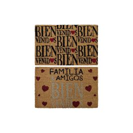 DKD Home Decor Felpudo Fibra de Coco y Goma Marron Rojo Negro 60 x 40 x 1.5 cm (2 Unidades) Precio: 10.78999955. SKU: B1JNHMEZZ4