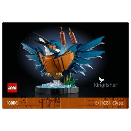 Lego 10331 Icons Kingfisher (Kungsfiskare) Fauna 2024 V29 - Set de construcción de kungsfiskare para adultos con soporte de exhibición