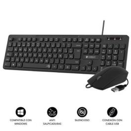 SUBBLIM Combo Business Slim Silencioso con cable USB Negro