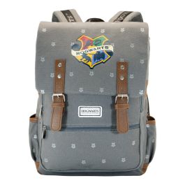 Harry Potter Mochila Oxford Greyly Inspiración Retro Gris, 16L, Algodón, Divisor Acolchado