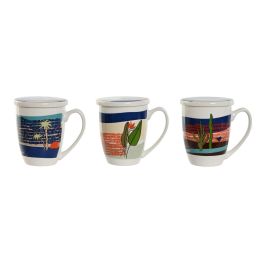 Mug Infusiones Tropical DKD Home Decor Azul Verde 9 x 11 x 12 cm (3 Unidades) Precio: 23.50000048. SKU: B1EY32YKYH