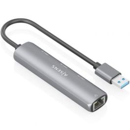 Aisens ASUC-4P037-GR Hub USB 3.0 a Ethernet Gigabit y 3xUSB-C 5G, Gris, 15cm